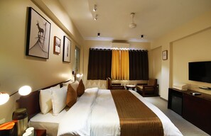 Super Deluxe (All rooms have different interior) | In-room safe, desk, free WiFi, bed sheets - Hotel Marigold With Swimming Pool By SAH (Abu Road)