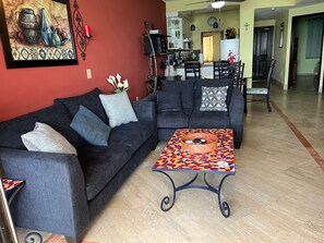 TV, DVD player, stereo