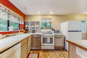 Fridge, oven, stovetop, dishwasher