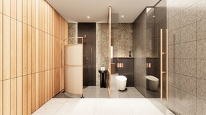 Suite (with Rice Field View) | Badezimmer | Badewanne und Dusche (separat), Regendusche, kostenlose Toilettenartikel