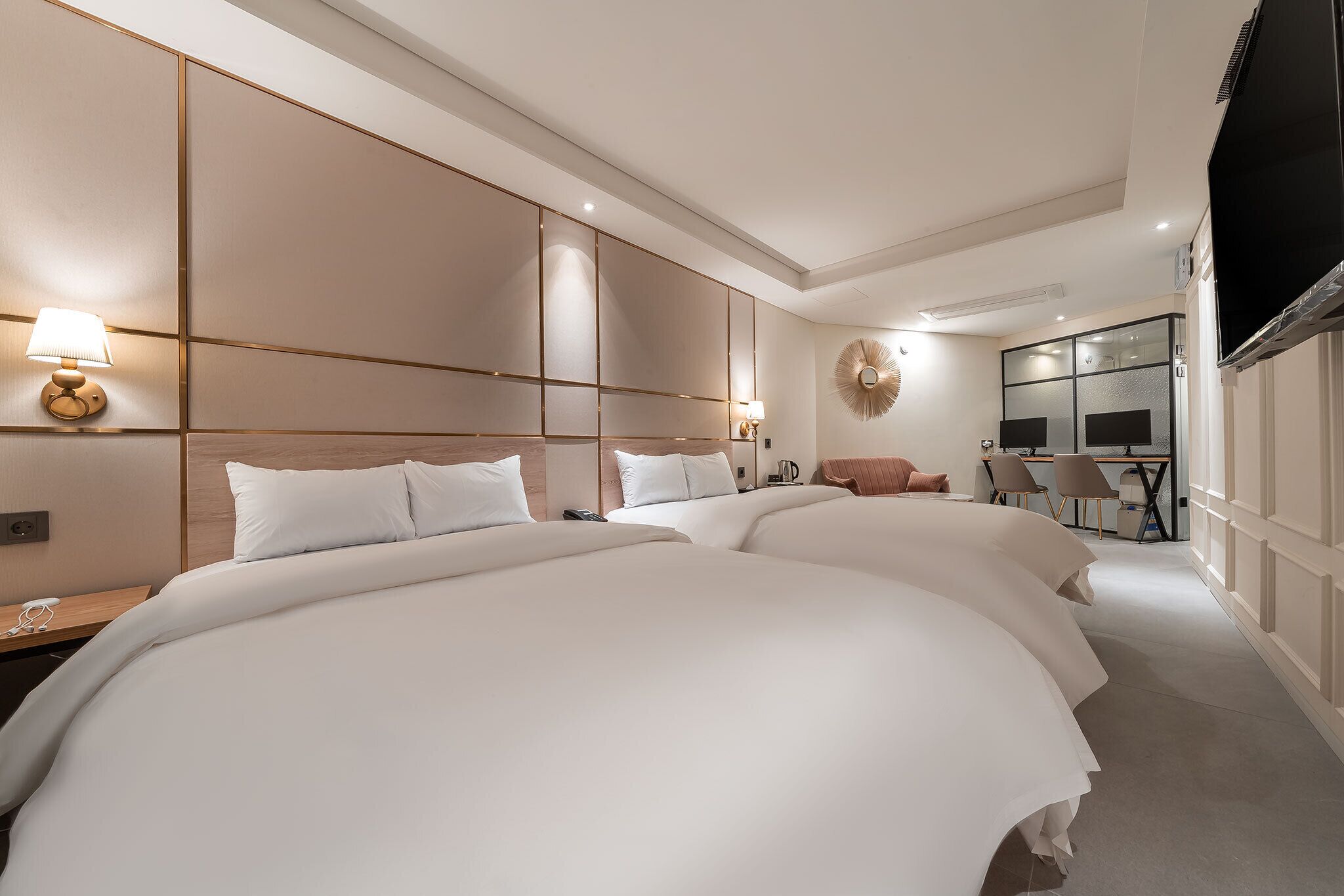 Family Twin Room | Free minibar, blackout drapes, free WiFi, bed sheets