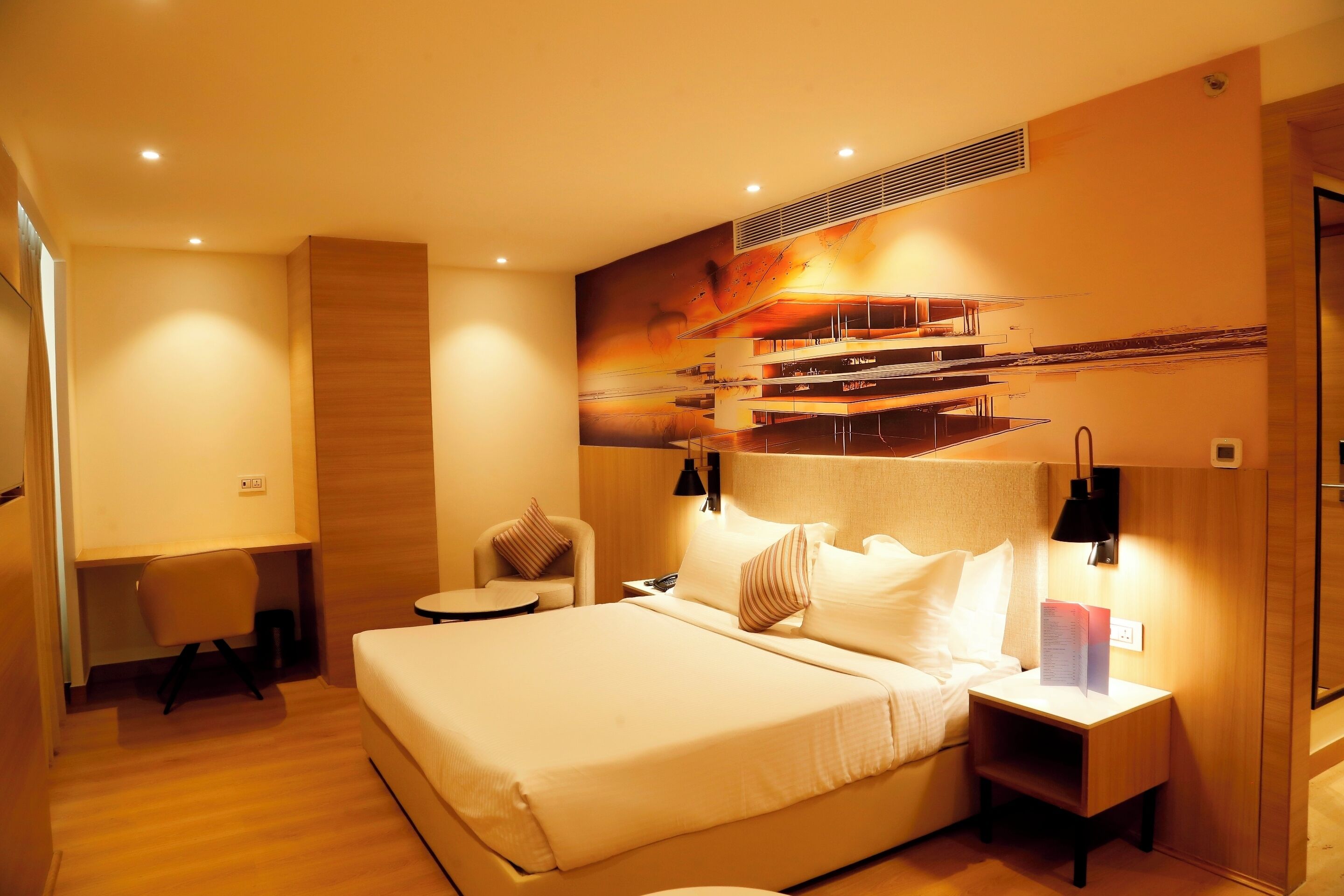 luxury suite | in-room safe, individually furnished, desk, laptop workspace