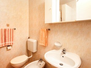 Bathroom - Nice apartment for 4 people with pool, A/C, WIFI, TV and terrace (Labin)