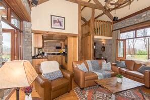 Smart-TV, peis, DVD-spiller og bøker