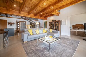 TV, fireplace - Villa Torrelles: Pool and views 20min to Barcelona (Torrelles de Llobregat)