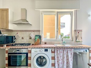 Microwave, oven, dishwasher, freezer
