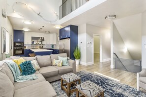 Smart TV, fireplace, video games, table football