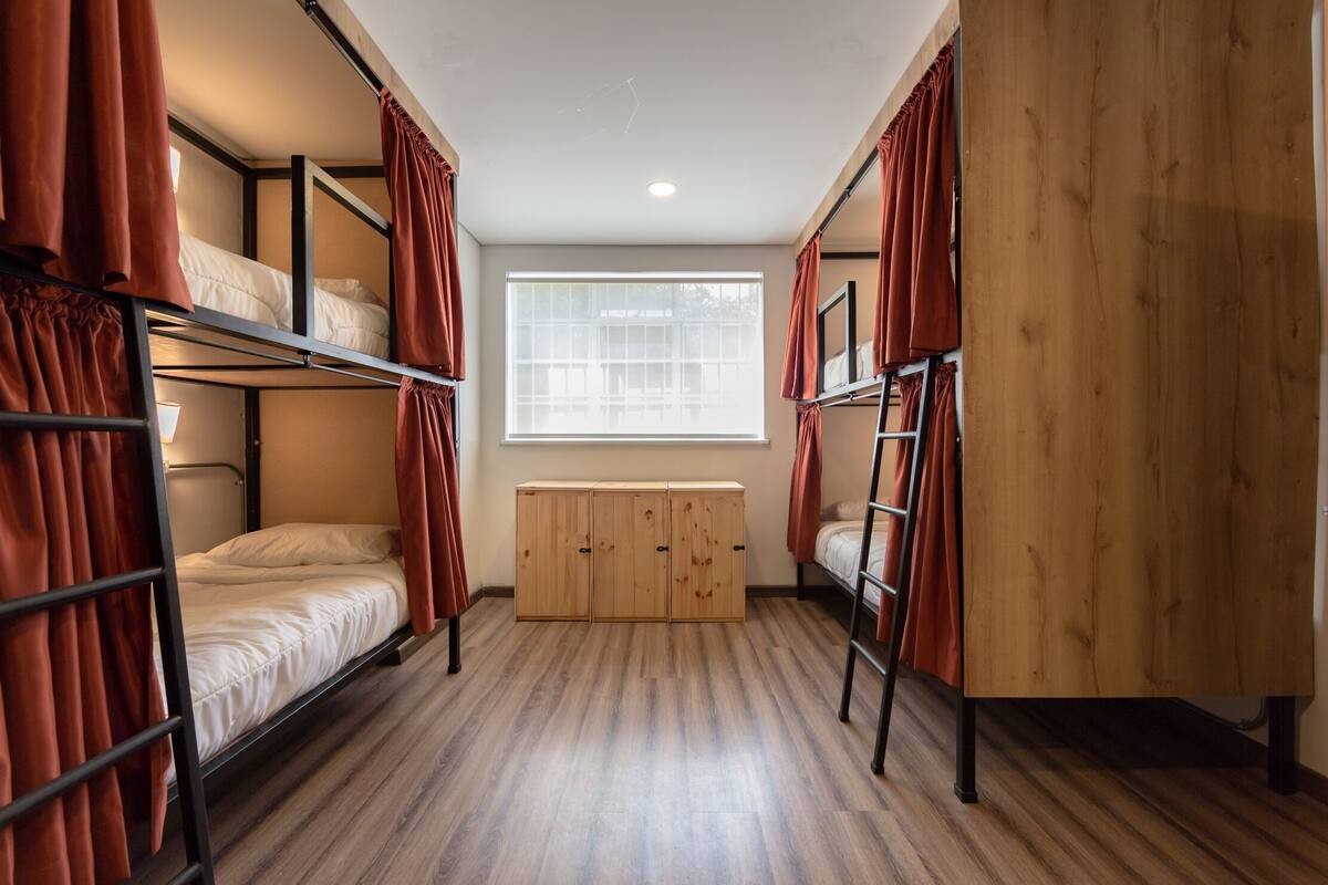 Blackout curtains, free WiFi, bed sheets