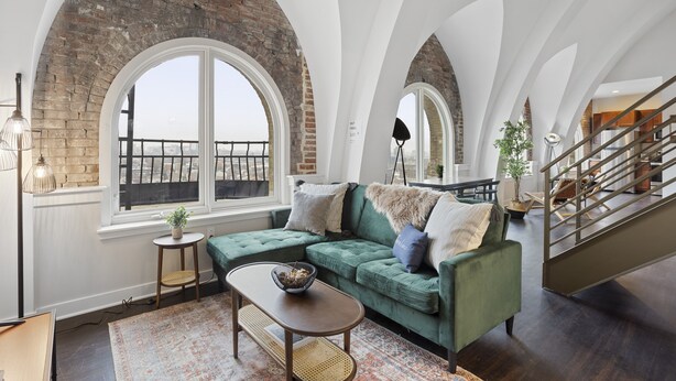 Exclusive Loft, Multiple Beds, Private Bathroom, City View | Living area - Divine Lorraine Apartment Hotel (Philadelphia)