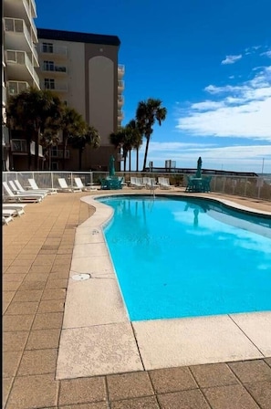 Outdoor pool, a heated pool - Private beachfront condo, sleeps 8, Perdido Key (Pensacola)