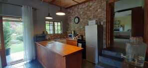 Family Cottage, 1 Bedroom | Private kitchen | Full-size fridge, microwave, oven, stovetop