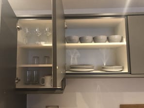 Apartment | Private kitchen | Full-size fridge, microwave, oven, dishwasher