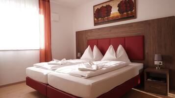 2 bedrooms, individually furnished, desk, laptop workspace