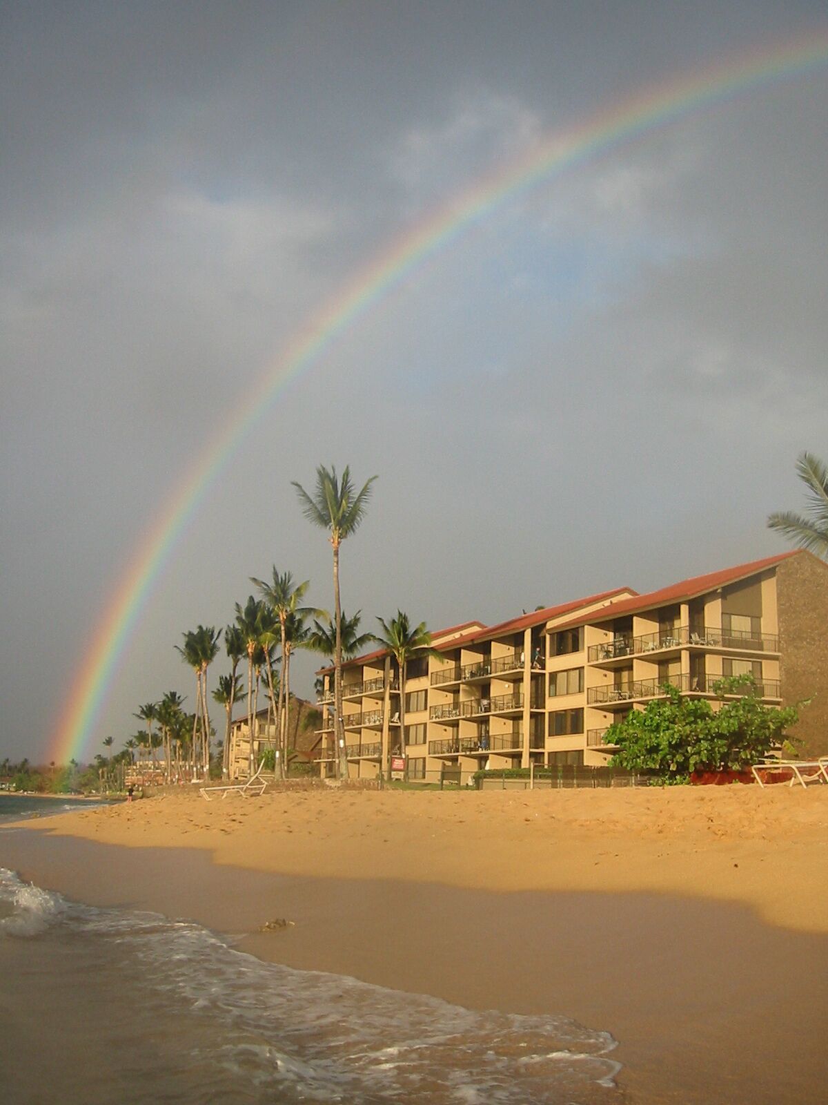 On the beach, sun loungers, beach towels