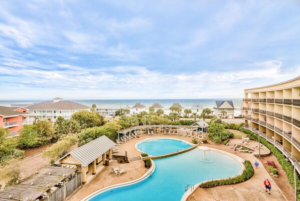 An infinity pool, a heated pool