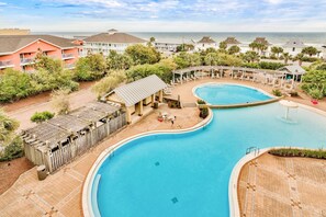 An infinity pool, a heated pool