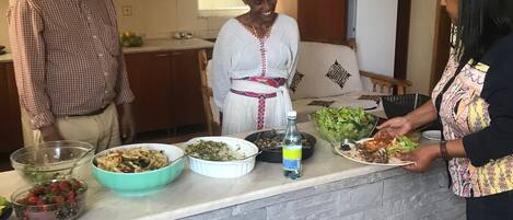 Breakfast, lunch, brunch served; local and international cuisine