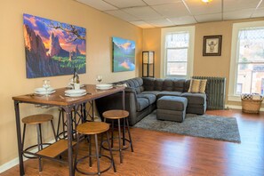 TV, DVD player, books