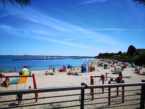 Our apartment is located in the center of Kiel-Schilksee, 200 m to the beach.