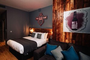 Memory-foam beds, free minibar items, laptop workspace