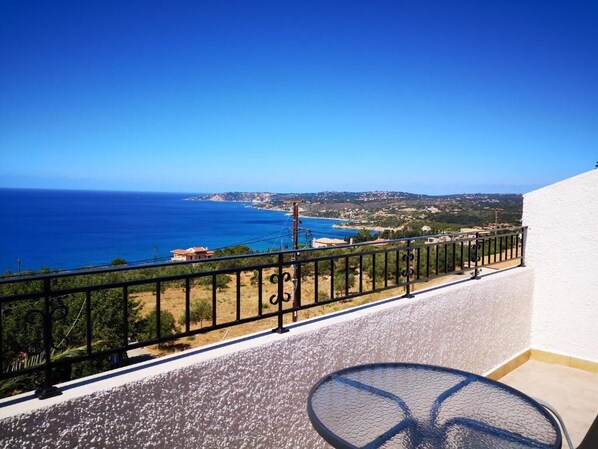 Loft | Balcony view - Ocean Front Studios (Kefalonia)