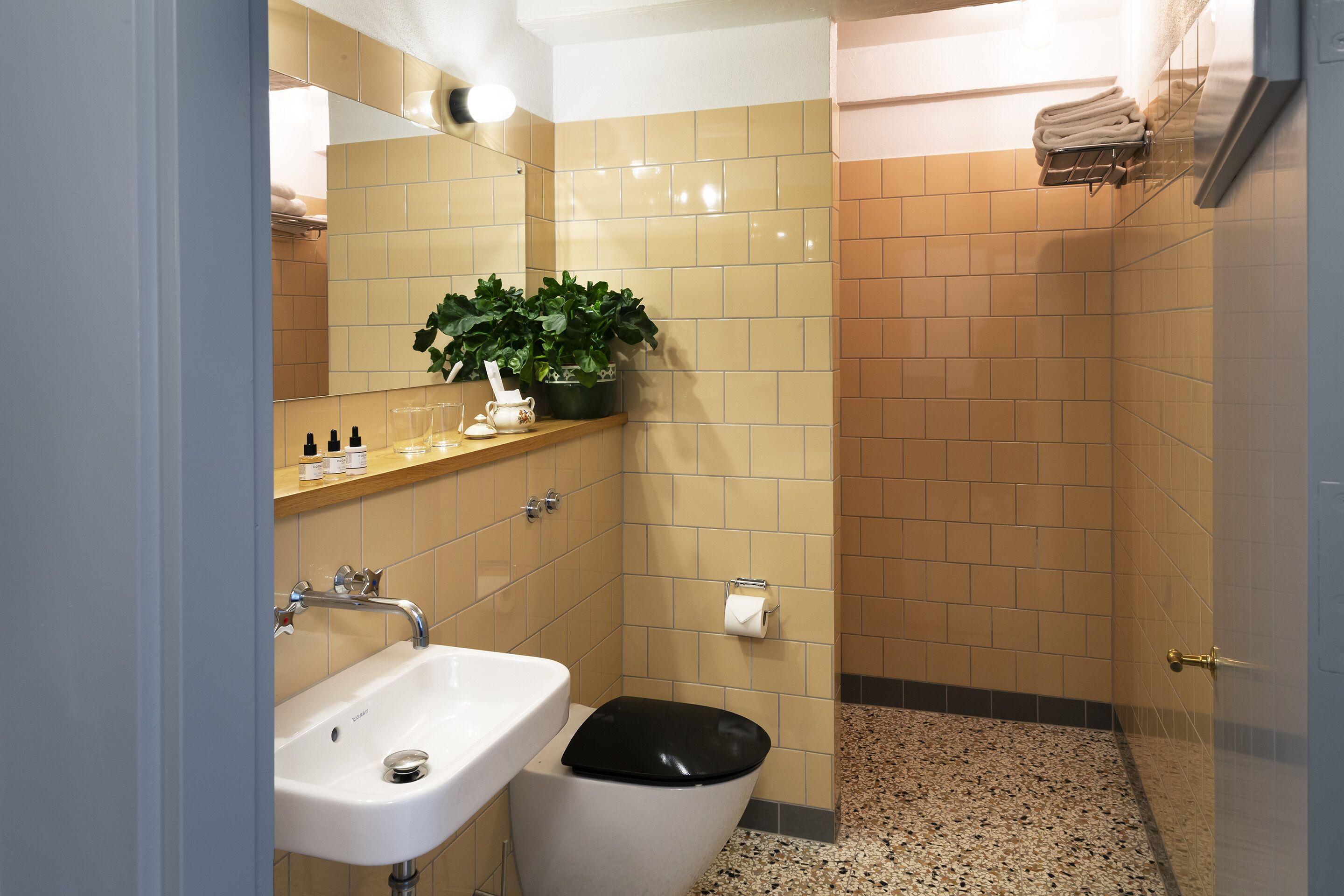 shower, rainfall showerhead, free toiletries, hair dryer