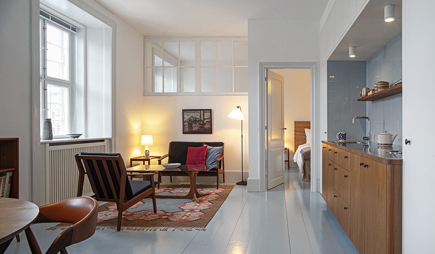 lejlighed 1 dobbeltseng med køkken | living area