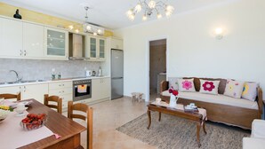 Apartment, 1 Bedroom | Private kitchen | Coffee/tea maker, full-sized fridge, oven, stovetop - Karitas Place (Corfu)