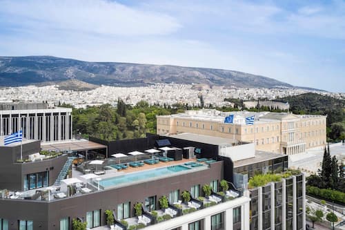 Rooftop bar, pool views, open daily