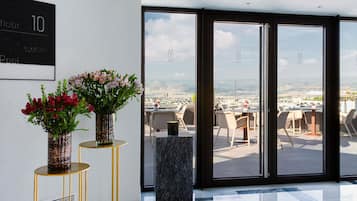 Breakfast, lunch, dinner served; Mediterranean cuisine, pool views