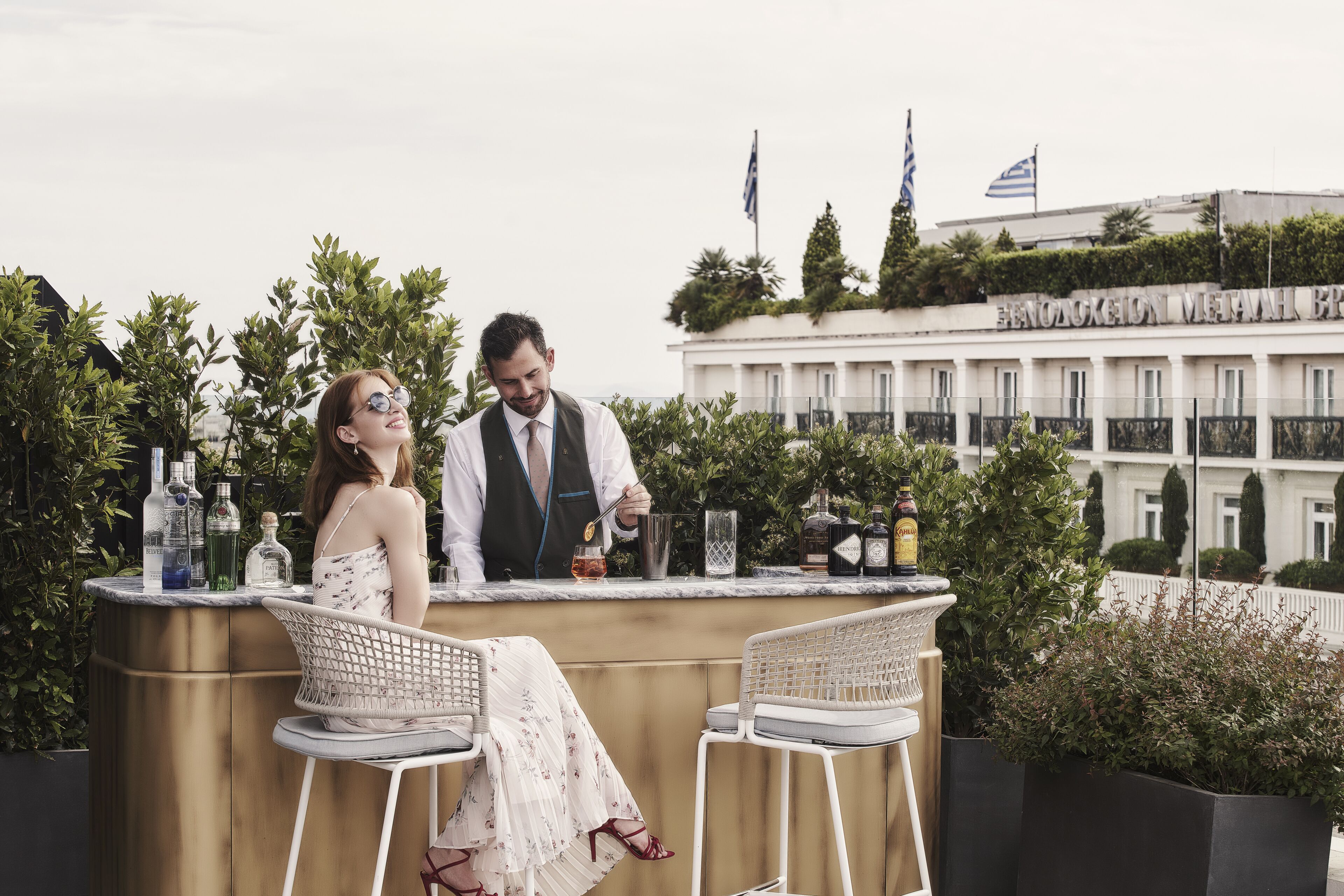 rooftop bar, poolside views, open daily