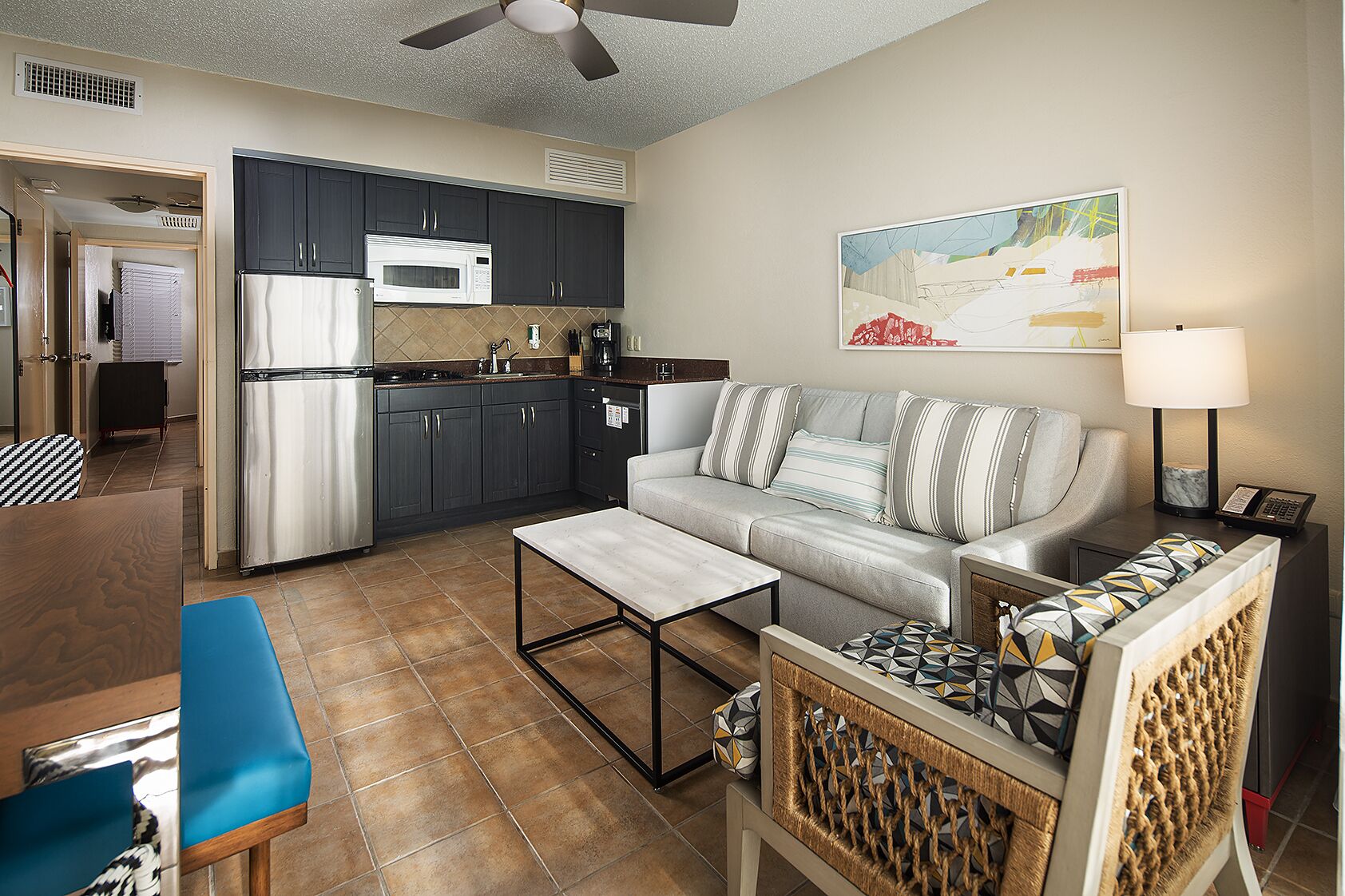 suite, 1 king bed with sofa bed, kitchen, pool view | egyptian cotton sheets, premium bedding, in-room safe