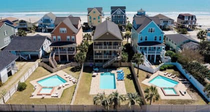 6 bedroom-5.5 bathrooms in the heart of Garden City Beach*Heated Pool*