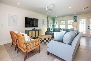 Smart TV, DVD player, books