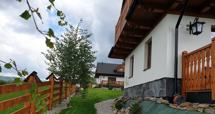 Year-round highland houses in Pieniny on the shores of Lake Czorsztyn.