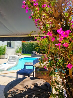 Piscine extérieure, piscine chauffée