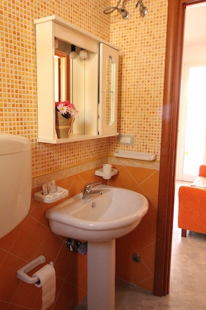 Dusche, Haartrockner, Bidet, Handtücher