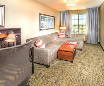 Kick back your feet and relax in the cozy living area.
