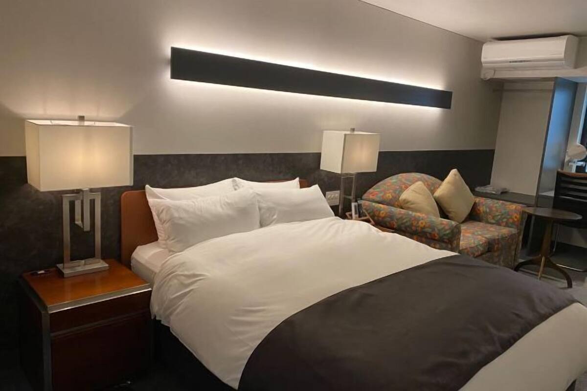 Premium bedding, down comforters, pillowtop beds, blackout drapes
