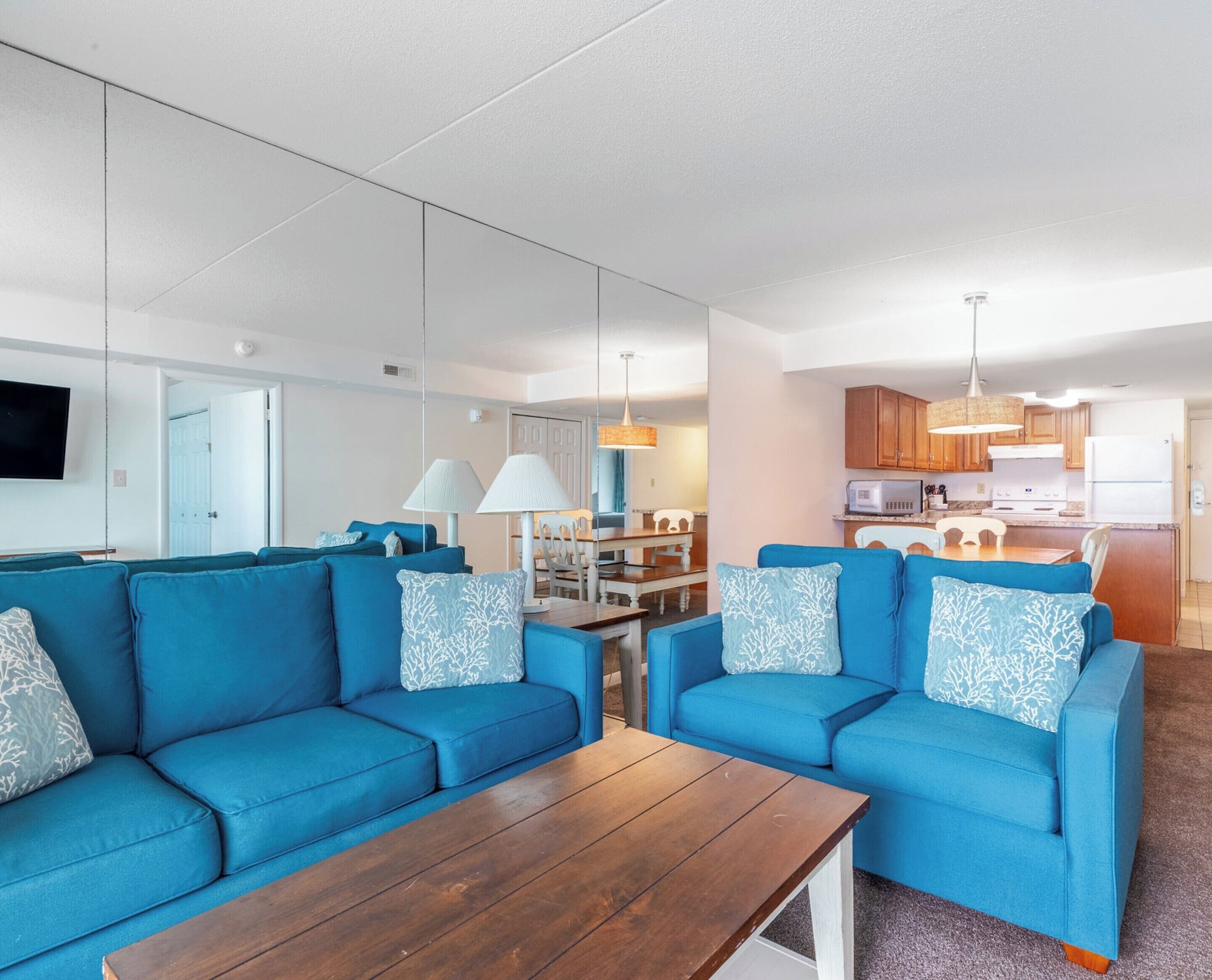 32-inch LCD TV with cable channels, DVD player