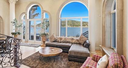 Gilner Point Lakefront: Over 5,700 Square Feet of Lakeside Luxury! Hot Tub! Game Room! Beach! Ornate Iron and Marble Accents!