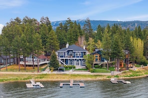 Exterior - Over 5,700 Square Feet of Lakeside Luxury! Private Dock! Hot Tub! Game Room! Arcade Room! Beach! Patio Gazebo! Ornate Iron and Marble Accents! (Big Bear Lake)
