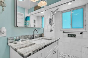 Hair dryer, towels