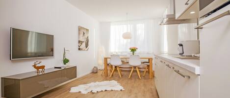 公寓, 2 間臥室, 山景, 地面 (Quartier fuer 4, cleaning fee 85 EUR) | 房內用餐