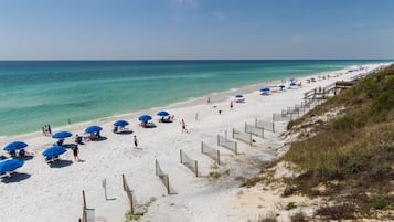 On the beach, beach towels