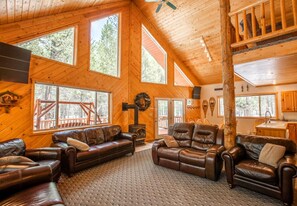 TV, fireplace - Bill's Island Park Hideaway - Hot Tub - Hiking (Island Park)