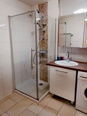 Shower, hair dryer