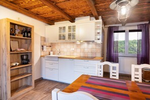 Fridge, coffee/tea maker, electric kettle, toaster - Apartment "Lavanda" in Tourist farm RED FAIRYTALE (Marezige)