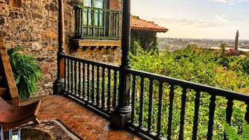 Quarto casal premier, 1 cama Queen, lareira | Terraço/pátio