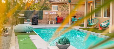 Outdoor pool, a heated pool